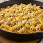 one-skillet cheesy ground chicken pasta recipe​